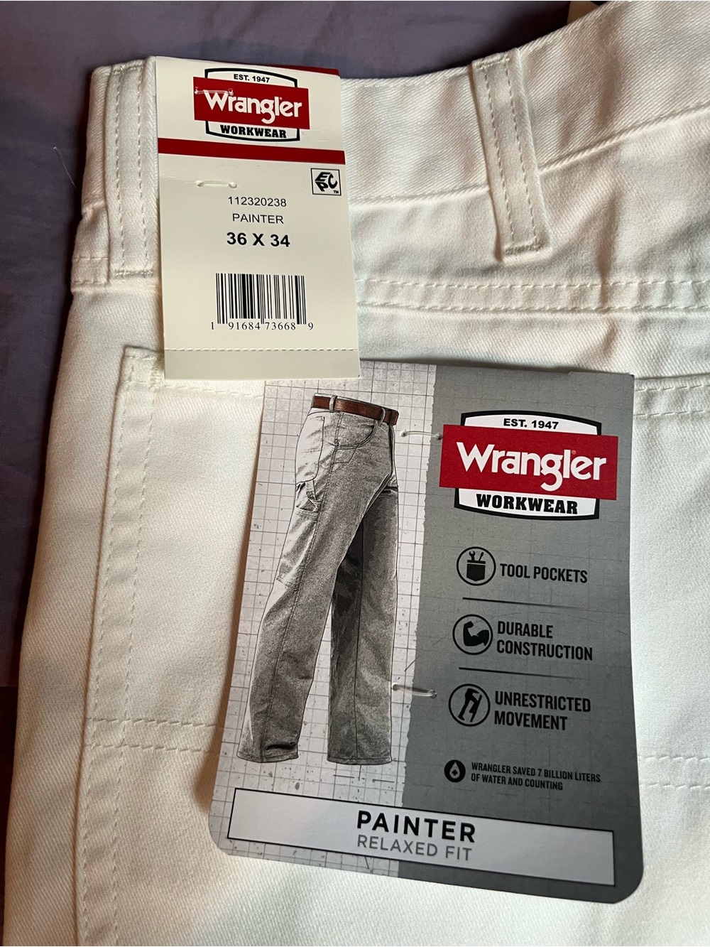 Wrangler Painter Relaxed Fit Men’s Cargo Pants - White